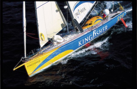 2002 Ellen MacArthur wins the Route du Rhum on IMOCA 60 Kingfisher